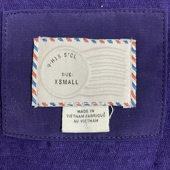 Anthropologie Postmark High‎ Low Peplum Purple Short Sleeve Blouse Size XS - Picture 4 of 5